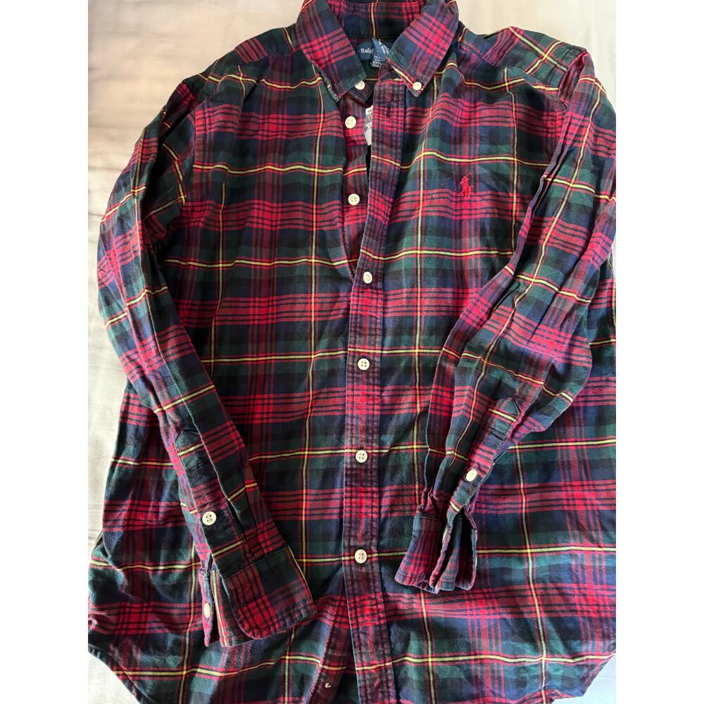 Ralph Lauren Red and Plaid button down shirt size 14-16